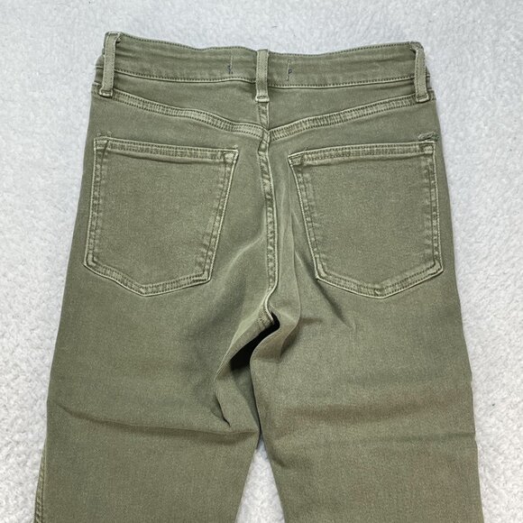 We The Free Jeans Womens Sz 26 Green Mid Rise Raw Hem Ankle Jeans 25x26 - Picture 4 of 13